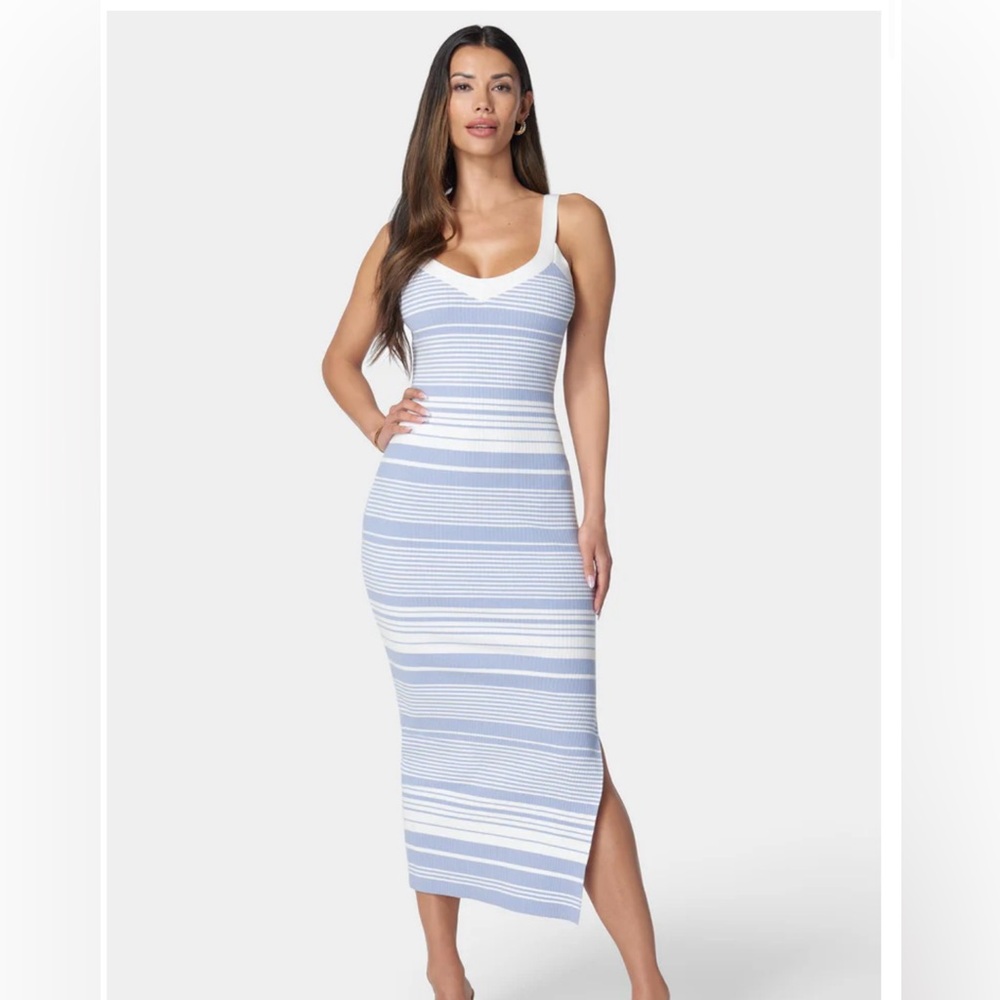 Bebe Striped Sweater Midi Dress